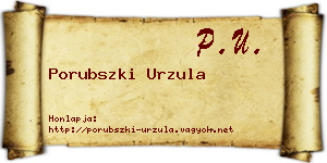 Porubszki Urzula névjegykártya